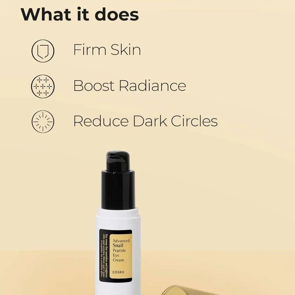 COSRX Advanced Snail Peptide Eye Cream With Niacinamide For Dark Circles & Puffiness 25ml